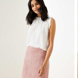 Loft white mixed media shell - New, Small